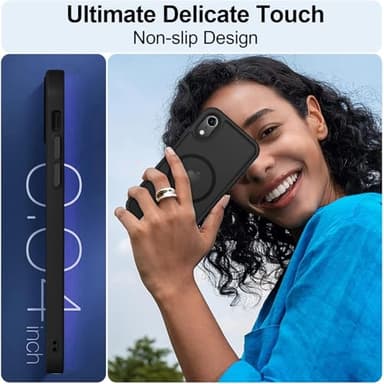 MOCCA Strong Magnetic for iPhone XR Phone Case, [Compatible with Magsafe][Mil-Grade Drop Protection] Slim Thin Translucent Matte Protective Cover Case for iPhone XR Case 6.1'', Black - Image 6