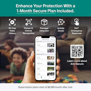 Arlo Essential Security Camera (3rd Gen - 2025 Release), 2K, Battery Power, Person Recognition, Package Detection, Animated Preview, 1-Month Trial of Secure Plan, Dual-Band WiFi, 1 Cam, White - Image 4