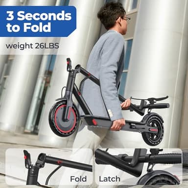 Electric Scooter, 8.5" /10" /14" Tire, 16/19/22 Mph Top Speed, 16/22/27/28/49 Miles Long Range, Folding Escooter for Adults and Teens with Dual Braking,Dual Suspension, App - Image 7
