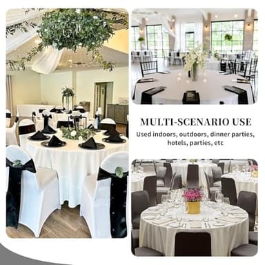 Easy-Going 6 Pack Black Tablecloths 120 Inch-Round for 8 Ft Round Table, Washable Polyester Waterproof Stain Resistant Table Cloth, Decorative Table Cover for Kitchen, Dining Tables, Events - Image 6