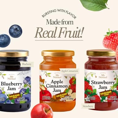 My Normal Low Calorie Strawberry Jam - Diabetic-Friendly, Strawberry 50% Fruit Jelly with Allulose, Keto & Zero Sugar Jam - Only 4 Ingredients, No Artificial Additives (320g, 11.28 oz) - Image 7