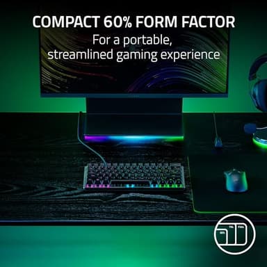 Razer Huntsman V3 Pro Mini 60% Esports Gaming Keyboard: Analog Optical Switches - Razer Snap Tap - Rapid Trigger - Adjustable Actuation - Dual-Purpose Mod Keys - Doubleshot PBT Keycaps - Black - Image 10