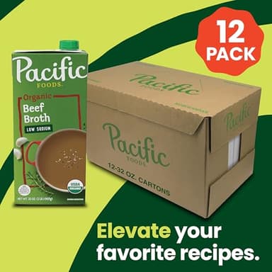 Pacific Foods Low Sodium Organic Beef Broth, 32 oz Carton (12 Pack) - Image 3