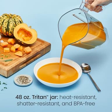 Chefman Obliterator 48 oz Countertop Blender for Smoothies, 1380W Motor to Crush Ice, Nuts, and Frozen Fruit with Stainless Steel Blade, Auto Blend Function, Includes 20 oz Travel Jar - Concrete - Image 6