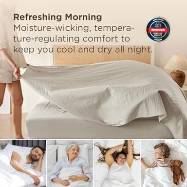 Bedsure Linen Sheets - Twin Size Sheets, Blend from Linen Cotton Bedsheets, Breathable Cotton Bedsheets, Gifts for All Seasons, 3 Pieces, Linen - Image 4