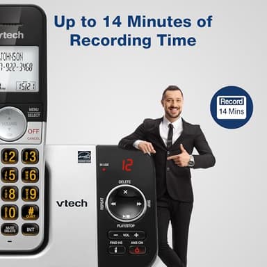 VTech VG232 Cordless Phone with Answering Machine - with Large Display Full-Duplex Speakerphone Caller ID/Call Waiting Last 10 Number Redial - Image 3