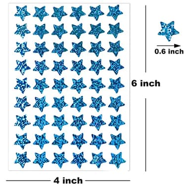 1620 Pack, 6 Colors, Holographic Small Star Stickers for Kids Reward, Behavior Chart, School Classroom Student Teacher Supplies, 0.6" Diameter - Image 3