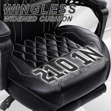Vonesse Gaming Chair for Adults Gaming Chairs with Footrest Reclining Computer Gaming Chair for Heavy People Ergonomic Gamer Chair Big and Tall (Black) - Image 5