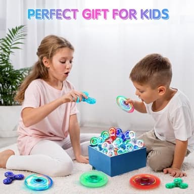 Fidget Spinner for Kids 2 Pack, Light up Sensory Fidget Toys Adults Kids 4-8-12 with Autism ADHD, Anxiety Toys Stress Relief Teen Boy Gifts, Glow in The Dark Party Favors Fidgets Classroom Prizes - Image 6