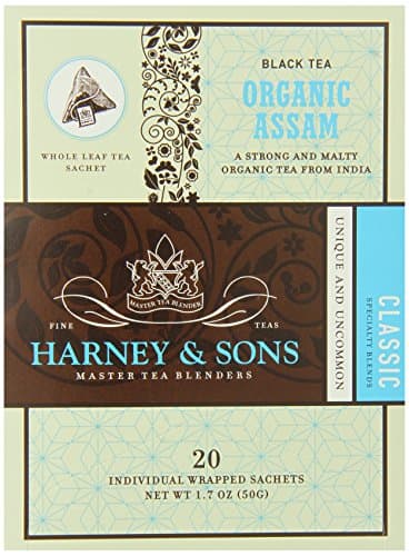 Harney & Sons Black Tea, Organic Assam, 1.7 oz, 20 Sachets (Pack of 6) - Image 1