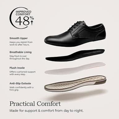 Bruno Marc Men's Casual Dress Sneaker Shoes, Business Formal Derby Plain Toe Oxfords Crossflex GentEdge,Size 14W,Black,SBOX223MWIDE - Image 8