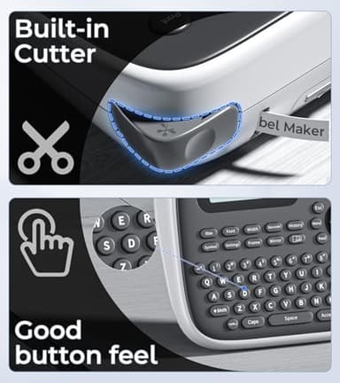 Label Maker Machine with Tapes, Label Makers, Label Maker Waterproof-Labels, Labeler Machine with-Tape 12mm 0.47 Laminated White, D210s Inkless Portable Labeling Machine for Home School Office - Image 4