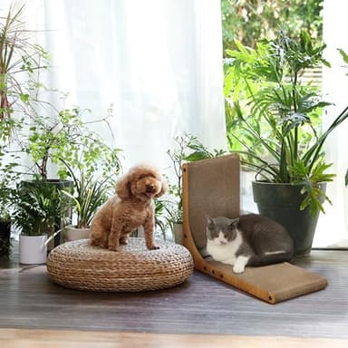 FUKUMARU Cat Scratcher, 18.9 Inch L Shape Cat Scratch Pad, Vertical Cat Scratcher Wall Mounted, Cat Scratching Cardboard with Ball Toy for Indoor Cats - Image 6