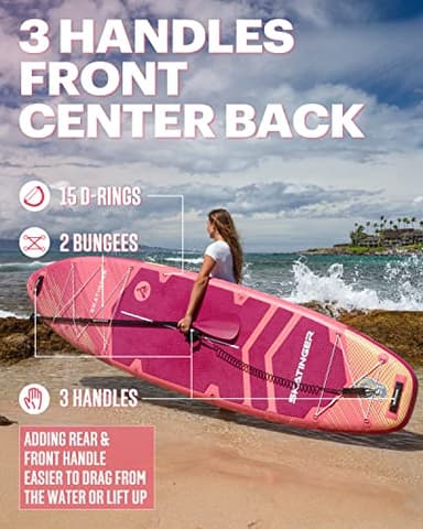 Skatinger 11'6×35" Super Wide Inflatable Paddle Board, Ultra Stable Stand Up Paddleboards for 450lb/3 People/Family/Big Size w/Shoulder Strap, 100L Backpack, All-Round Sup Board, US Fin - Image 7