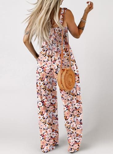 Dokotoo Loose Jumpsuits for Women Overalls Oversized Solid Color Wide Leg One Piece Sleeveless jumpsuit Long Pant Romper with Pockets 2025 Fashion Printed Black Large - Image 3