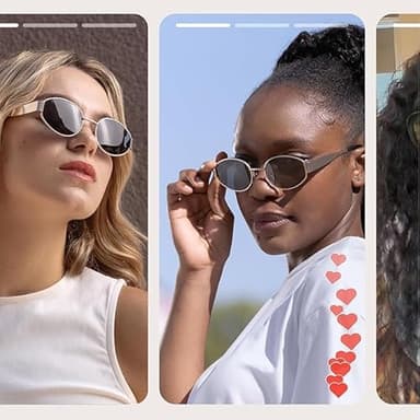 livho Retro Polarized Sunglasses - UV400 Protection, Oval Shape, Metal Frames - Matching Soft Case Inlcuded - Image 2