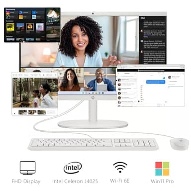 HP 21.5-inch All-in-One Desktop PC - w/Office 2024 Lifetime, Free CD/DVD Drive - FHD Display, Intel Celeron Processor, Wi-Fi 6, HDMI, HD Webcam, Windows 11 Pro(32GB RAM, 1TB SSD) - Image 3