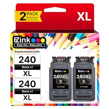 240XL Ink Cartridge Replacement for Canon 240XL Black Ink Cartridge, PG-240XL PG240 Works with PIXMA PIXMA MG3620 TS5120 MG3520 MG3220 MG2120 MG4220 MX392 MX452 MX522 Printer, 2 Pack Black - Image 1