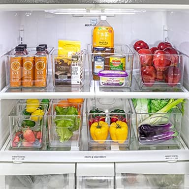 Sorbus Medium Clear Plastic Storage Bins for Shelves, Clothes, with Handle - Clear Storage Bins, Drawer, Shelf, Closet, Pantry, Fridge, Freezer Organizer Bins, Closet Organizers and Storage (4 pack) - Image 2