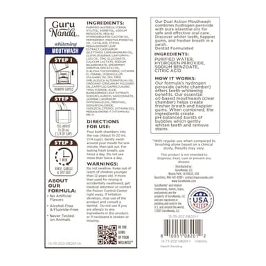 GuruNanda Teeth Whitening Dual Barrel Oxyburst Mouthwash - Alcohol & Fluoride Free, Hydrogen Peroxide to Promote Whiter Teeth - Wild Mint - 20 Fl Oz - Image 9