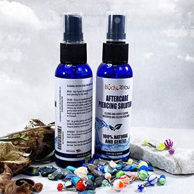 BodyJ4You Piercing Aftercare Spray - Saline Solution Natural Keloid Bump Removal - Ear Piercing Cleaner Nose Septum Belly Button Cartilage - Sea Salt Aloe Vera Rosemary - Fine Mist 2 Fl Oz - Image 8