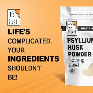 It's Just! - Psyllium Husk Powder, Easy Mixing Dietary Fiber, Cleanse Your Digestive System, Finely Ground Powder, Ideal for Keto Baking, Non-GMO (Unflavored, 10oz (Pack of 1)) - Image 8