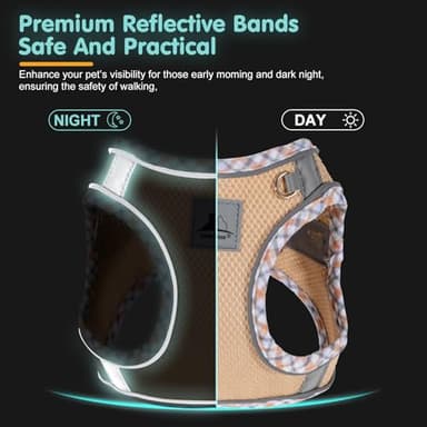 TomteNisse Dog Harness and Leash Set, No Pull Pet Harness for Small Dogs Easy Walking,Soft Breathable Small Dog Harness,Adjustable Reflective Step in Vest Harness for Puppy,Kitten, Cats - Image 5