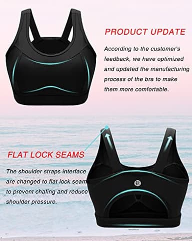 RUNNING GIRL High Impact Sports Bras for Women,Racerback Bra Workout Crop Tops for Women(WX2667 Black,XL) - Image 5