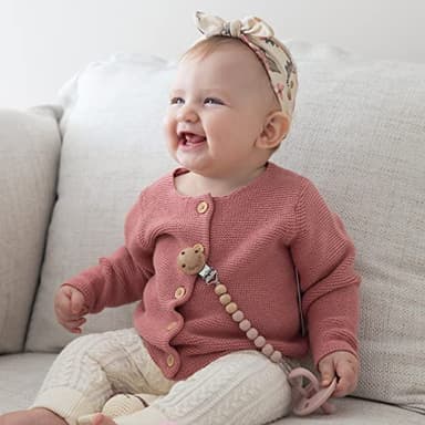 SAMiGO Pacifier Clips for Baby Girls Pacifier Holders Silicone Paci Binky Clips - 2 Pack - Image 2