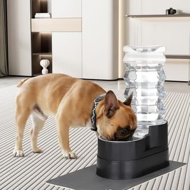 RIZZARI Large Water Dispenser for Dogs: 8L Gravity Black Automatic Stainless Steel Waterer - 100% BPA Free - Raised Pet Feeder for 20-42 LB Senior Dogs with Joint Pain in Bedroom Garden - Image 6