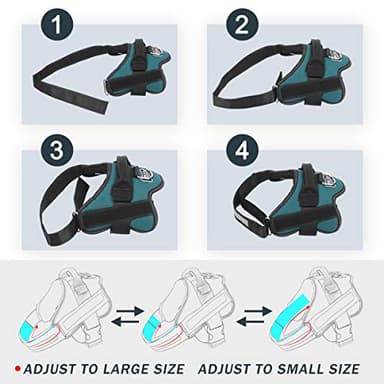Bolux Dog Harness, No-Pull Reflective Dog Vest, Breathable Adjustable Pet Harness with Handle for Outdoor Walking - No More Pulling, Tugging or Choking (Turquoise, S) - Image 3
