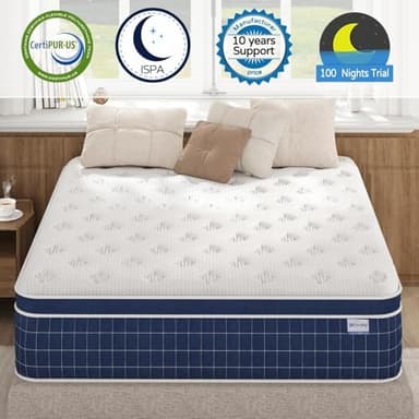 King Size Mattress [Upgraded Strengthen] 14 Inch Firm King Mattress in a Box, Hybrid Mattresses With Gel Memory Foam & Independent Pocket Springs, Release Stress, Strong Edge Support,365-Night Trial - Image 6