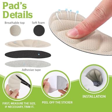 Qivievsa 8Pcs-Shoe Filler&Heel Pad Set for Too Big Shoes Too Big Inserts for Women and Men,for Heel,Sneaker, Boots,Pain Relief and Comfort - Image 4