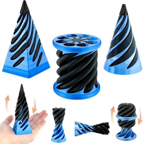 3 Packs Impossible Cone,Spiral Cone Fidget Toy Impossible Pyramid Passthrough Toy,3D Printed Spiral Cone Fidget Toy,Mini Vortex Thread Illusion Desktop Deco Souvenir Gift for Anxiety Relaxing - Image 1