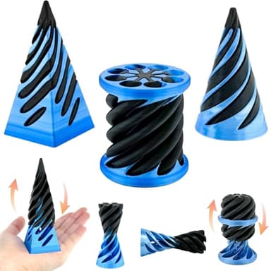 3 Packs Impossible Cone,Spiral Cone Fidget Toy Impossible Pyramid Passthrough Toy,3D Printed Spiral Cone Fidget Toy,Mini Vortex Thread Illusion Desktop Deco Souvenir Gift for Anxiety Relaxing - Image 1