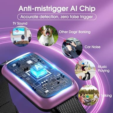 Smart Dog Bark Collar, Automatic Stop Bark Collar for Large, Medium, Small Dogs, Safe & Humane Barking Collar with Beep, Vibration & 7 Adjustable Sensitivity, Anti Barking Device IP67 Waterproof - Image 5