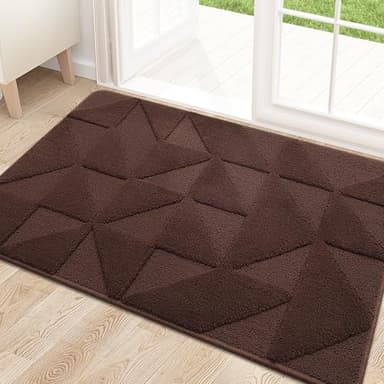 OLANLY Door Mats Indoor, Non-Slip, Absorbent, Dirt Resist, Entrance Washable Mat, Low-Profile Inside Entry Doormat for Entryway (36x24 inches, Dark Brown) - Image 1