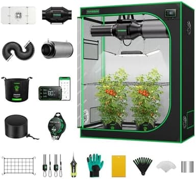VIVOSUN GIY Smart Grow Tent System 4x2, WiFi-Integrated Grow Tent Kit, with Automate Ventilation and Circulation, Schedule Full Spectrum 200W LED Grow Light, and GrowHub E42A Controller - Image 2