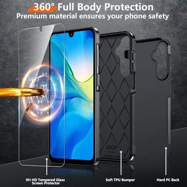 Red2Fire Designed for Samsung Galaxy A16 5G Case, [Military Grade Drop Protection] Non-Slip Heavy Duty Full Body Shockproof Protection Phone Case Galaxy A16 5G Case,Black - Image 4
