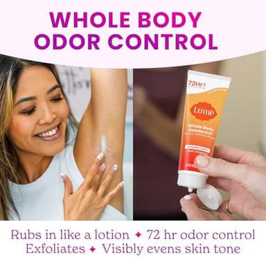 Lume Whole Body Deodorant - Invisible Cream Tube - 72 Hour Odor Control - Aluminum Free, Baking Soda Free, Skin Safe - 3.0 ounce (Pack of 2) (Clean Tangerine) - Image 6