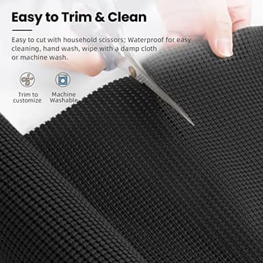 BAGAIL Drawer and Shelf Liner, 12 in X 10 Ft Non-Adhesive Shelf Liners for Kitchen Cabinets, Thick Strong Grip Liners for Desk, Shelves, Bathroom Drawers, Cabinet Protection - Black - Image 5
