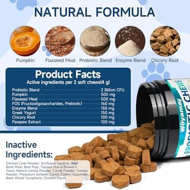Woyamay Dog Probiotic for Dogs, 200 Soft Treats Dog Probiotics for Digestive Health & Immune System, Probiotic Chews for Dogs, Support Gut Health|Itchy Skin|Diarrhea|Gas Relief Treatment - Image 5