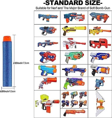 Nerf N Strike Blaster Compatible Dart Bullets, Compatible with All Elite 2.0 Series Blasters Blue (100 Blue) - Image 3