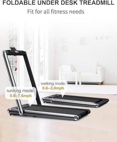 Walking Mat Treadmills Portable for Home & Office LED Display, 265 LB Capacity, Space-Saving Compact Walking Jogging Running Machine with Remote Control - Image 6