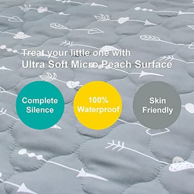 Pack and Play Mattress Protector Sheets Fitted Waterproof Pack and Play Mattress Pad Cover, Compatible with Graco Pack n Play & Dream On Me & Pamo Babe, Playpen/Playard Sheet, Gray Arrow, 39" x 27" - Image 3