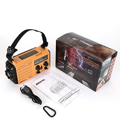 Raynic Weather Radio, 5000mAh/18500mWh NOAA Weather Radio, Solar Hand Crank Emergency Radio with AM/FM/SW/NOAA Weather Alert, Flashlight, Reading Lamp, Cell Phone Charger and SOS Siren - Image 7