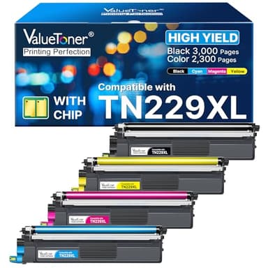 TN229XL Toner Cartridges Replacement for Brother TN229 XL TN-229XL TN-229 XL for Brother MFC-L3780CDW MFC-L3765CDW MFC-L3720CDW HL-L3280CDW HL-L3220CDW HL-L3300CDW (Black, Cyan, Magenta, Yellow) - Image 1