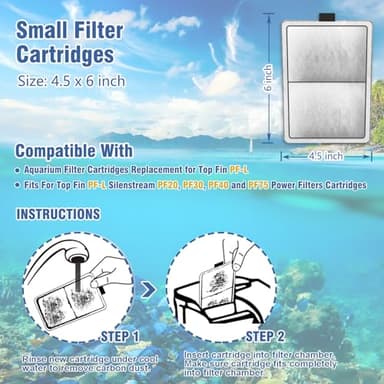 SAMANIJA 9-Pack PF-L Filter Cartridge Replacement for Top Fin Silenstream PF20, PF30, PF40 and PF75 Power Filters - Image 2