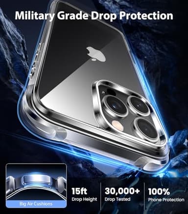 Mkeke for iPhone 16 Pro Max Case Clear [Not-Yellowing] [Military-Grade Drop Protection] Shockproof Protective Clear iPhone 16 Pro Max Case Phone Bumper case for Apple 6.9 inch 2024 - Image 4