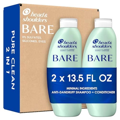 Head & Shoulders BARE 2-in-1 Dandruff Shampoo And Conditioner Twin Pack, Pure Clean, Sulfate-Free, Silicone-Free, Dye-Free, Eco-Friendly Bottles, Safe for All Hair Types, 13.5 Fl Oz Each (Set of 2) - Image 1